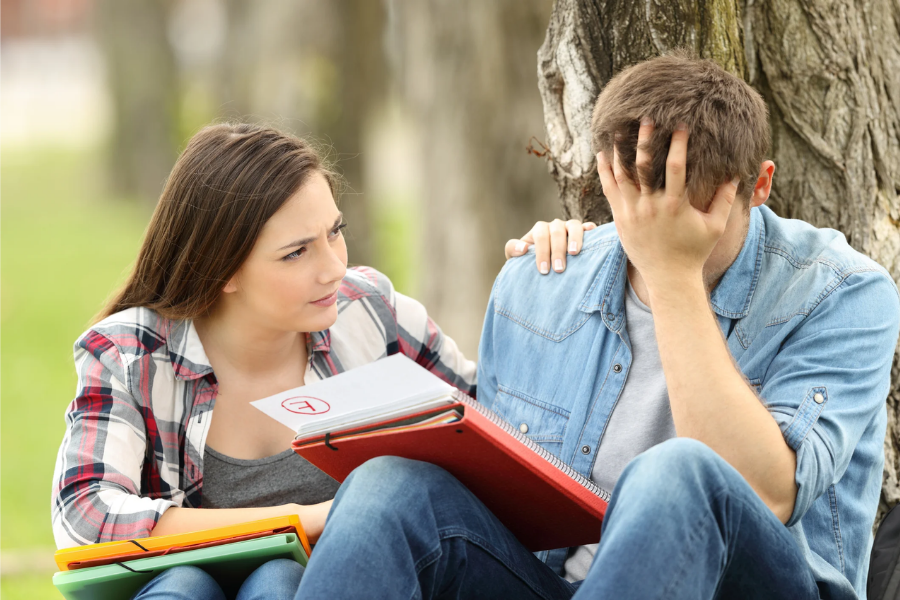 Young person working through ADHD-related challenges